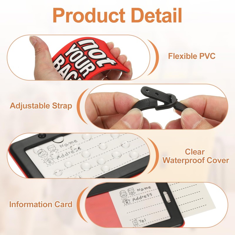 PATIKIL Luggage Tag (Not Your Bag), PVC Funny Travel Baggage