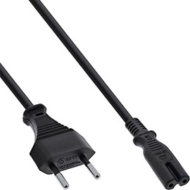 InLine 16654Q Power Cable CEE7/16 Switzerland to Euro 8 C7 Plug, Black, 1.8 m