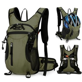 Outplea 15L Cycling Backpack, Lightweight Bike Backpack, Large Motorbike Running Backpack, Hydration Backpack for Hiking Marathon Race Trekking Festival Men Women, Green