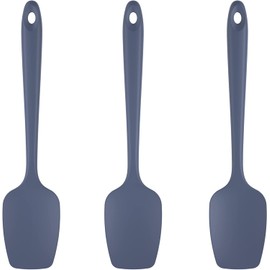 U-Taste Juego de espátulas de silicona para cuchara, raspador de goma flexible sin BPA, resistente al calor, a 600 ° F, para cocinar, mezclar, hornear, utensilios de cocina, juego de 3 (Azul medianoche)