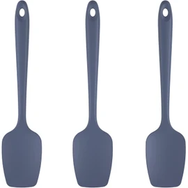 U-Taste Juego de espátulas de silicona para cuchara, raspador de goma flexible sin BPA, resistente al calor, a 600 ° F, para cocinar, mezclar, hornear, utensilios de cocina, juego de 3 (Azul medianoche)
