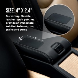 MastaPlasta Premium Leather Repair Patch - Red 4" x 2.4" (10 x 6 cm). Instant Upholstery-Quality Scratch and Tear Repair for Sofas, Car Interiors, Bags, Vinyl & More