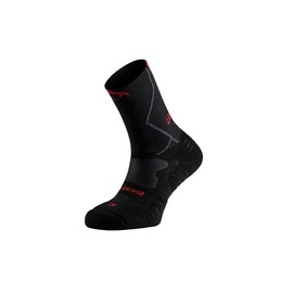 Lurbel Traction Pro Five Kompressionsstrümpfe, hohe Socken, Traillocken, nahtlose Socken, Kompressionsstrümpfe, Anti-Blasen-Socken, Uni, schwarz / rot, XL