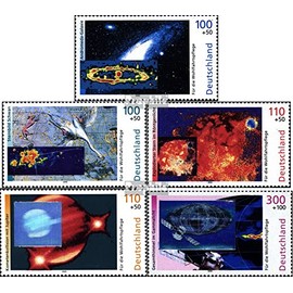 BRD (BR.Deutschland) 2077-2081 (complete edition) with hologram foil mint never hinged ** MNH 1999 Kosmos (stamps for collectors) space