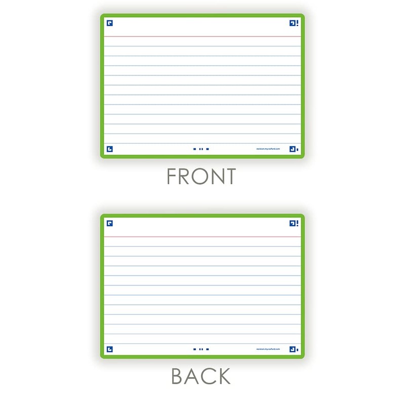 Flash Cards, Ruled with Green Frame, A6, Pack of 80