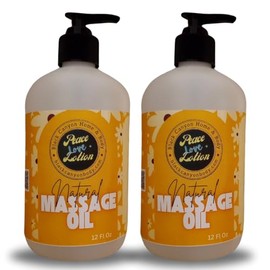 Peace Love + Lotion Orangesicle Scented Natural Massage Oil, 12 Oz (2 Pack)