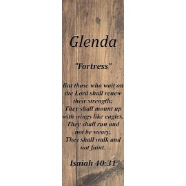 Glenda "Fortress" Keepsake Name Meaning Bookmark with Bible Verse and Tassel