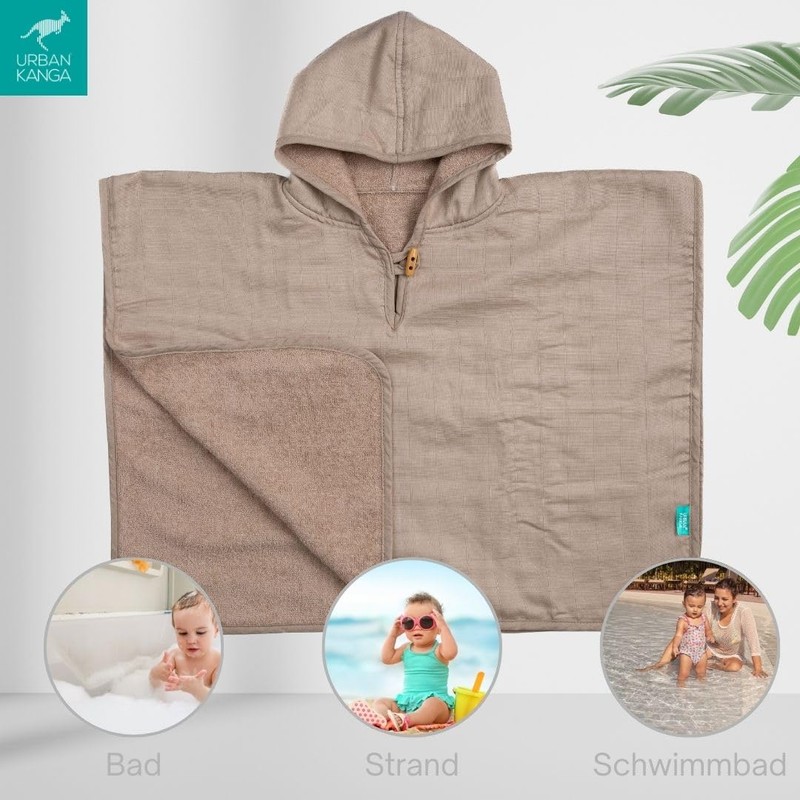 Urban Kanga Baby Bath Poncho with Hood Double-Sided Poncho Children