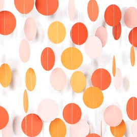 Light-Yellow Orange Party-Decorations Heart Garland-Streamers - 52Ft Fall Autumn Thanksgiving Harvest Paper Banner,Birthday Baby Bridal Shower Engagement Wedding Bachelorette Decor Lasting Surprise