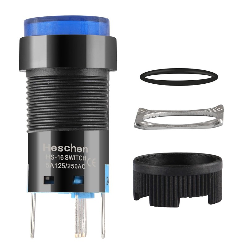 Heschen 16mm Round Momentary Push Button Switch 1NO 1NC 24V