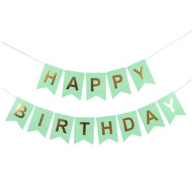 Haobase Happy Birthday Banner Birthday Garland Party Decorations 16cm×20cm (Green)