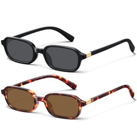 KUGUAOK Retro Rectangular Sunglasses for Women Trendy Small 90s y2k Square Sun Glasses UV Protection Travel Goggles