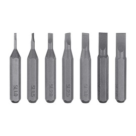 sourcing map 7pcs SL1.0-SL4.0 Slotted Screwdriver Bit Set 5/32" Hex Shank 28mm Length Magnetic Flat Head Hex Bits S2 Steel Screw Driver Bit for Electric Manual Screwdrivers Precision Repair