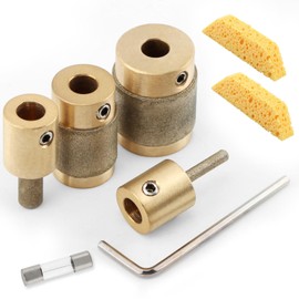 Glass Diamond Grinder Bit Head Tools Combination Set 1" 3/4" 1/4" 1/8" Brass Core Stained Glass Grinder Bits & Diamond Grinding Bit Head Tools(Size:4pcs)