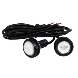 [Pack of 2] Waterproof Large LED Spotlight Red 12V 23mm (Black Socket)