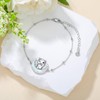 LWQQWL Cat Bracelet for Women 925 Sterling Silver Opal Moon