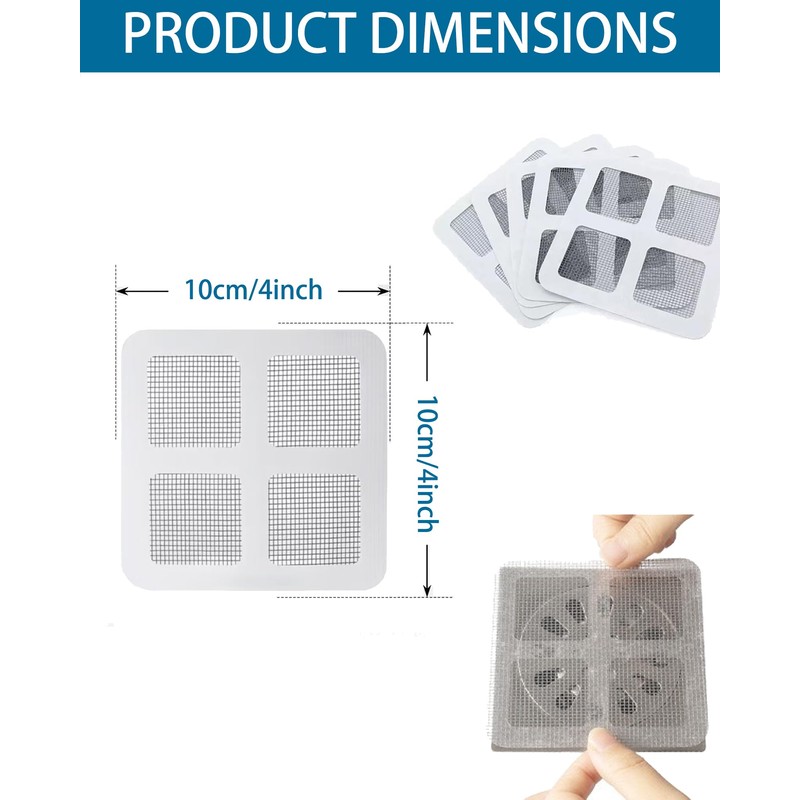 60PCS Disposable Shower Drain Hair Catcher Stickers, Adhesive Mesh Trap