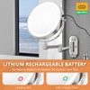 Auxmir Rechargeable Wall Mounted Lighted Makeup Mirror, 8" Double Sided