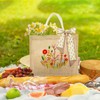SNAIL GARDEN Linen Tote Bag DIY Embroidery Kit for Beginners