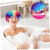 BIUDECO Bath Cap for Curly Hair Women Double-layer Waterproof Travel