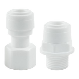 Litoexpe 2 Pcs Water Filter Quick Connector 3/8" Male/Female Thread to 3/8", Quick Straight Connect Plumbing Fitting for RO Water Reverse Osmosis