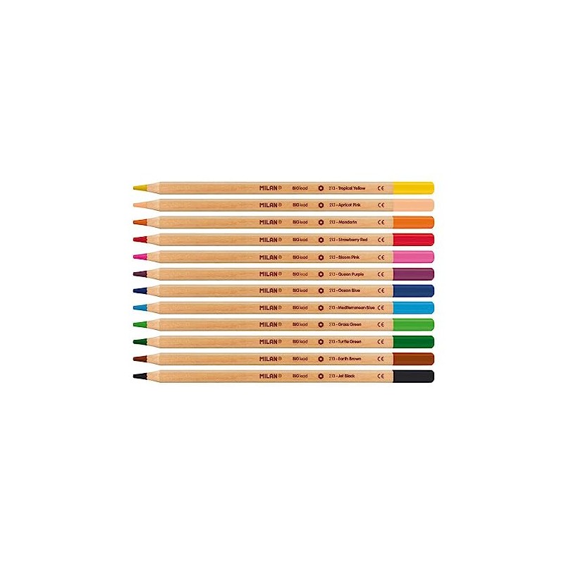 Caja 12 lápices de Colores con mina Grande Ø3,3 mm