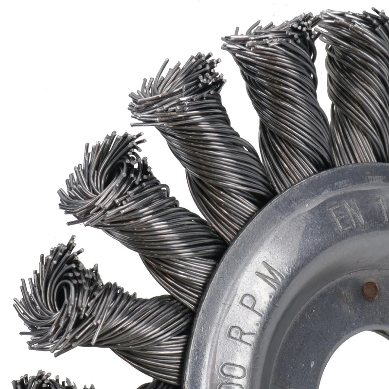 Flat Twist Knot Wire Wheel Brush 115mm 22.2 Bore Deburring