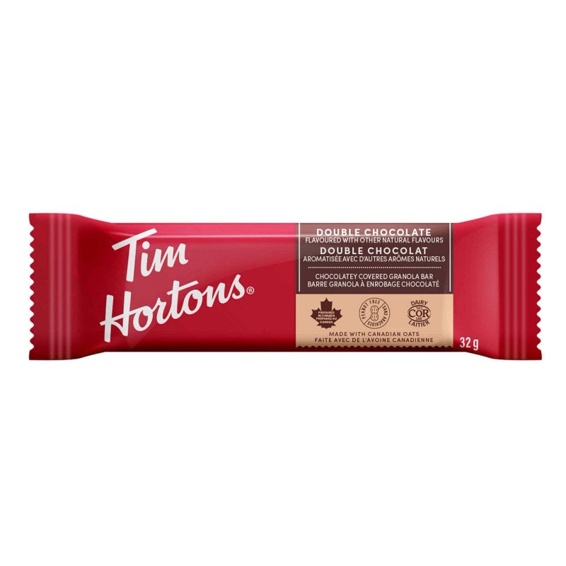 Tim Hortons Double Chocolate Granola Bars, Peanut Free, 5 Count,