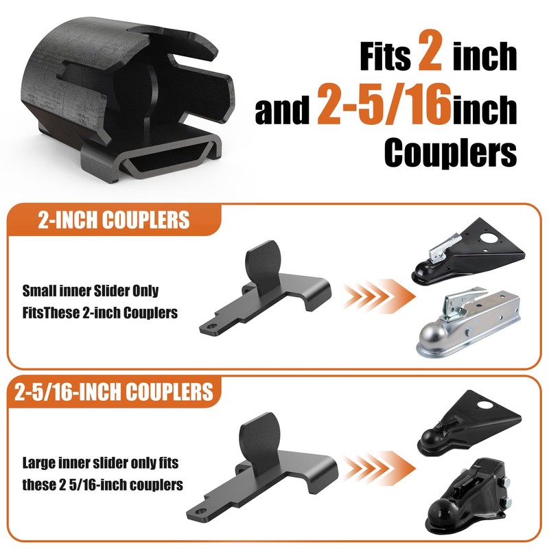 Trailer Lock Fits 2" and 2-5/16" Couplers - Heavy Duty