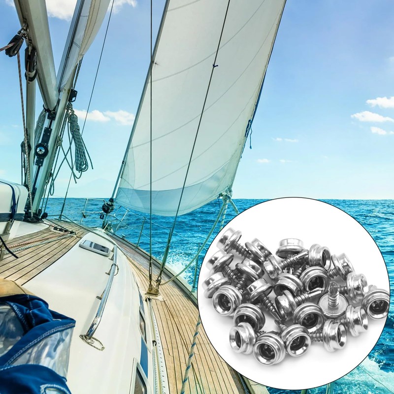 LIDSCURA 24 PCS 3/8 Inch Corrosion-Resistant Stainless Steel Marine Snap