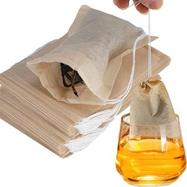 NEPAK - 600 bolsas desechables de filtro de té para té suelto, bolsas de té vacías con cordón para té de hojas sueltas, con papel 100% natural sin blanquear (1.9 x 2.7 pulgadas)