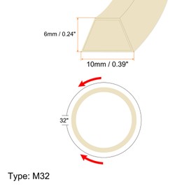 HARFINGTON 2pcs M32 Industrial Sewing Machine Belt 32" Outer Girth Rubber Triangle V-Belt
