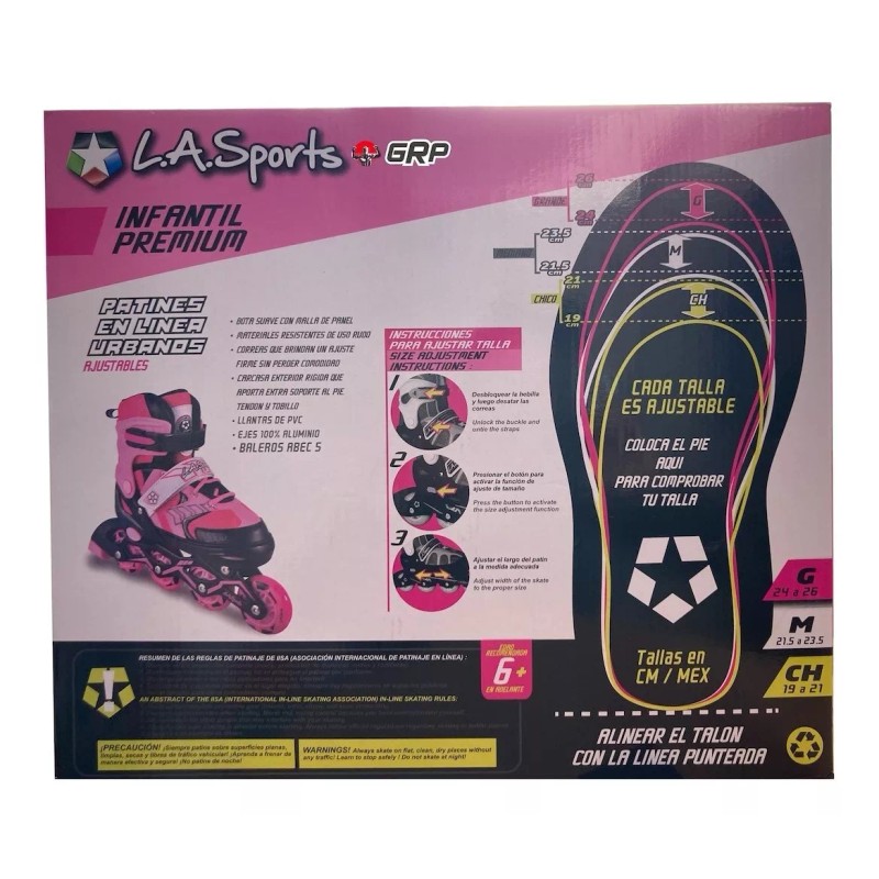 Blazer Patines En Linea Rosa Niña Mujer Ajustable 21.5-23.5 Cm