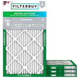 Filterbuy 16x27x1 Air Filter MERV 8 Dust Defense (4-Pack), Pleated HVAC AC Furnace Air Filters Replacement (Actual Size: 16.00 x 27.00 x 1.00 Inches)