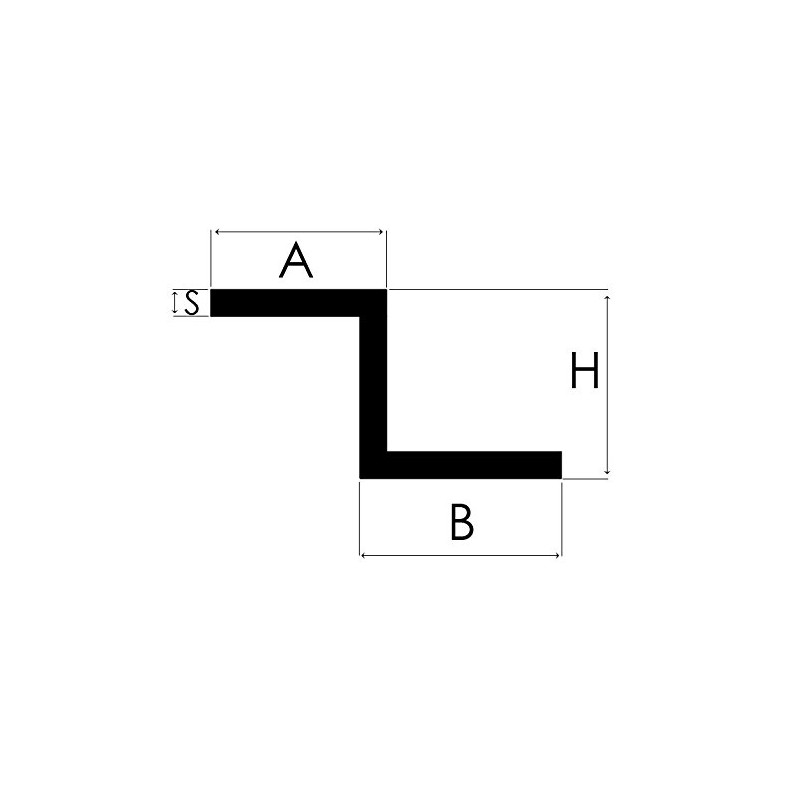 Aluminium Z-Profile Rail Rolled Blank Aluminium Profile 40 x 40