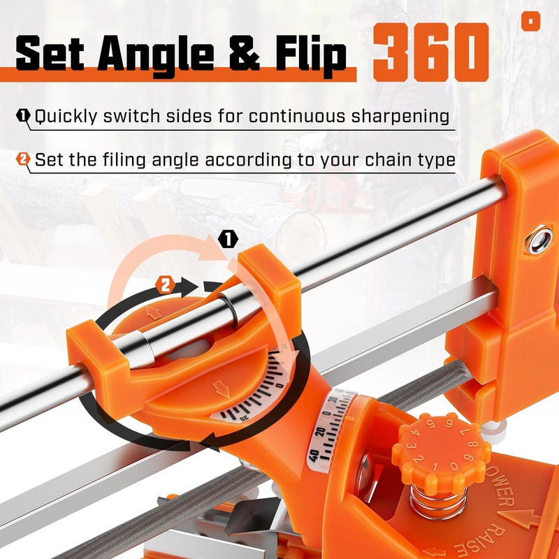 Blosail 2-in-1 Chainsaw Sharpener Kit with Round & Flat Files