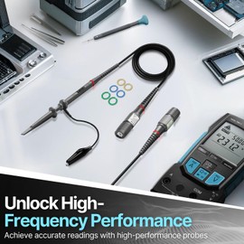 Hantek PP-150 2 PCS X1/X10 100MHz Oscilloscope Scope Clip Probes with Free Accessory Kit Pack for HP Tektronix Hitachi 200V-600V