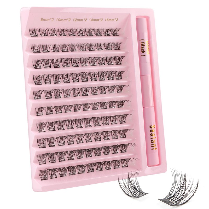 Kiusatig Eyelash Extension Kit 100PCS DIY Lash Extensions Kit Cluster