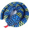 Toyvian 100cm Blue Stuffed Snake Plush Pillow Stuffed Animal Huge