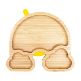 Wild & Stone | Rainbow Baby Suction Bowl | Eco-Friendly Bamboo Baby Plate | Detachable Suction Base (Baby Yellow)