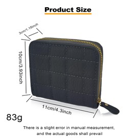 FuninCrea Ladies Purse Wallet, PU Leather Purse with Multiple Card Slots and Compartments, Lady Credit Card Holder with Zipper, Solid Color Wallet with Embroidery Pattern for Women, Girls (Grey)