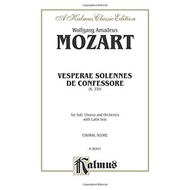 Vesperae Solennes de Confessore (K. 339) SATB with SATB Soli Choral Book (Kalmus Edition) (Latin Edition)
