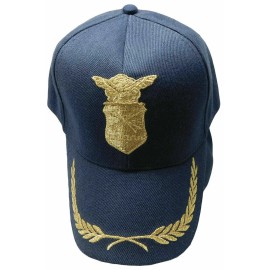 Unbranded Air Force Solid Gold Navy Color Adjustable Embroidered Baseball Hat Cap