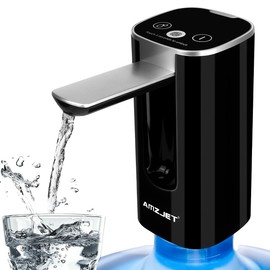 Water Dispenser for 5 Gallon Bottle with Digital Display, 4 Dispense Modes, Portable USB Charging Electric Water Pump, Foldable Spout, Food-Grade Water Jug Pump for Home, Office, RV, Campin(Black)