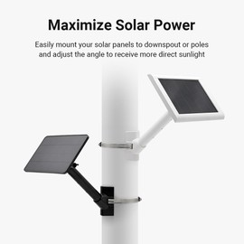 Holicfun Universal Solar Panel Pole Mount for Ring, Eufy, Arlo, Wyze, Reolink Solar Panels and More, No Drilling Required, Extended Mounting Arm, Multi-Angle Adjustable (Black)