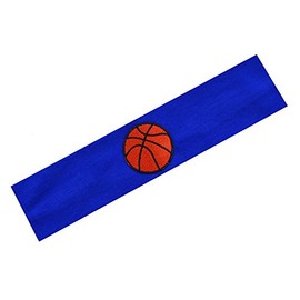 Cotton Basketball Patch Stretch Headband (Royal Blue)
