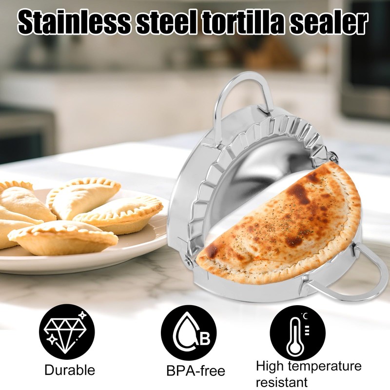 Penitue Tortilla Sealer, 6 Inch Diameter Stainless Steel Tortilla Press