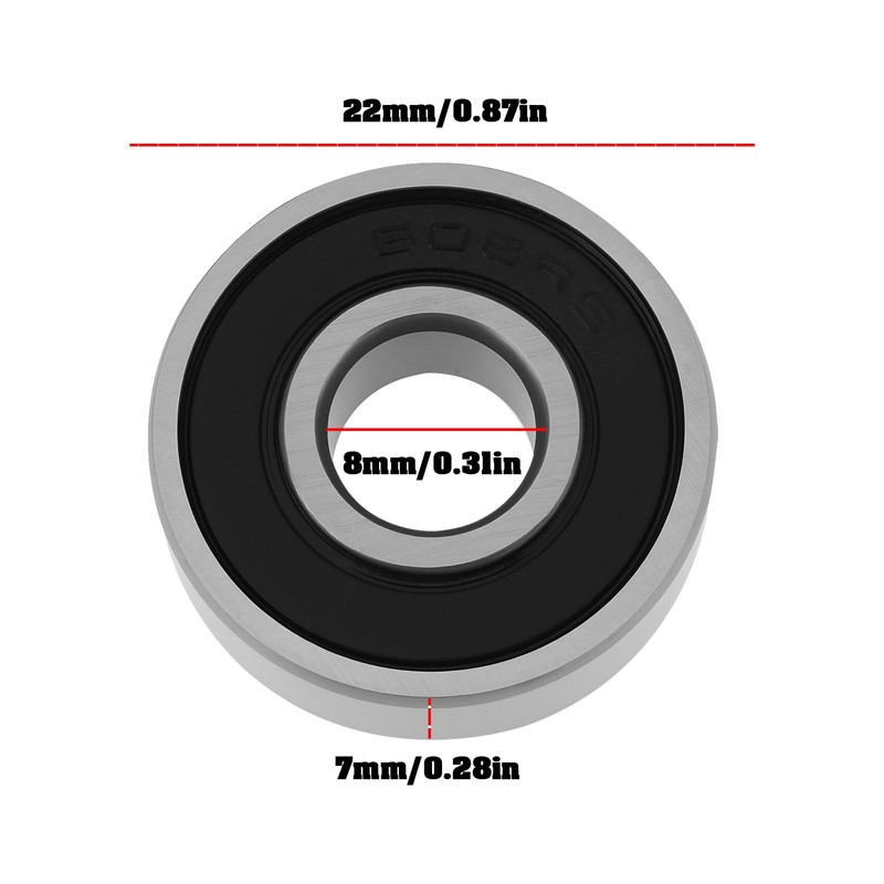 The Lord of the Tools 2Pcs Sealed Bearings 8x22x7mm Compatible