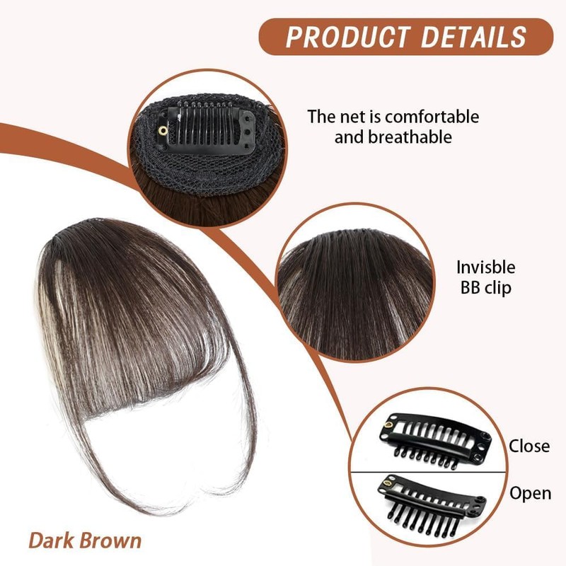 Flequillos Postizos, Postizo Pelo Clip de Flequillo Flequillos de Extensiones