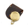 KHUMYAYAD Vintage Antique Brass Compass with Leather Case for Outdoor